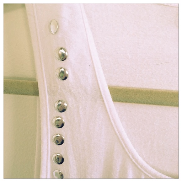Long White Tank with Gold Silver Embellishment - Picture 8 of 8